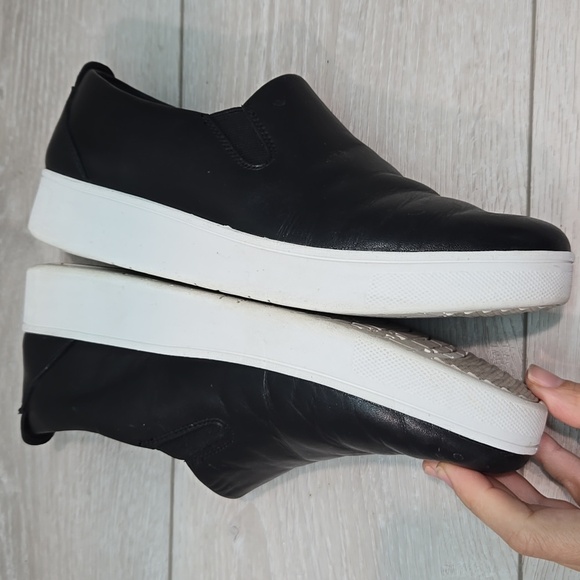 Fitflop Women RallyLeather Platform Black Cush Slip-On Shoes Sneakers Shoes Sz 7 - Picture 11 of 14